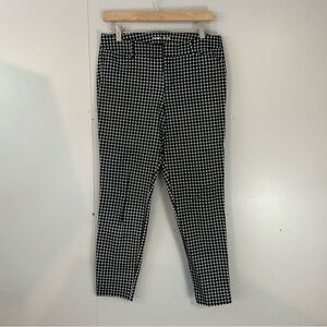 Womens Old Navy Pixie Ankle Pants 6 Black Grid White Grid Striped